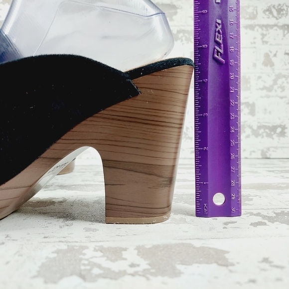 New Splendid Vina Black Suede Platform Slip On Clogs E101 - Picture 9 of 13